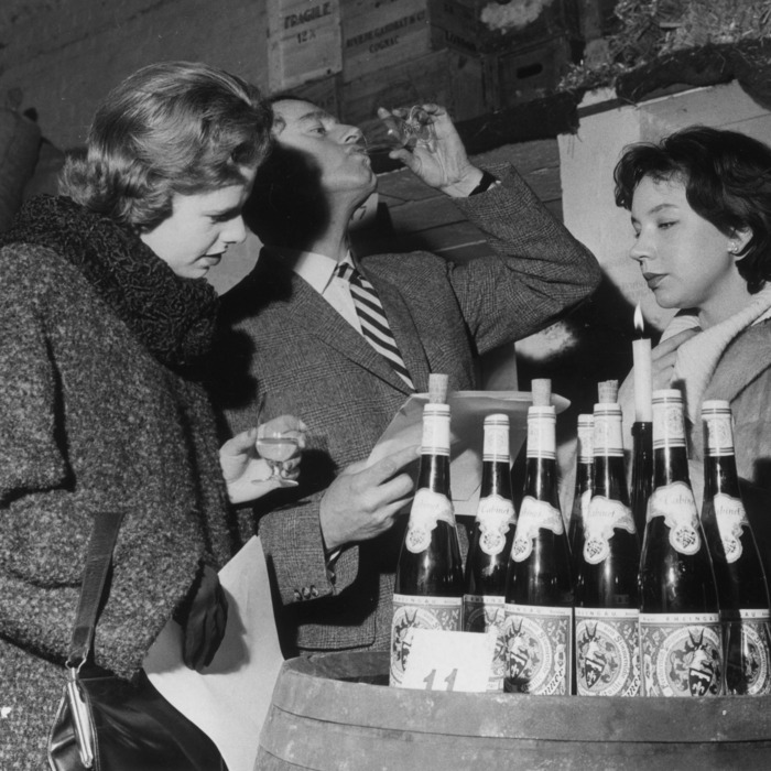 image-asset-2 Vintage photo of couples drinking wine